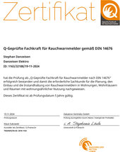 Zertifikat Rauchwarnmelder